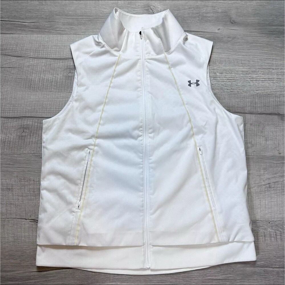 Under Armour Women's Size XL ColdGear Reactor Running Vest 1298161-100 Ivory